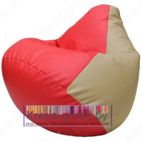 Бескаркасное кресло мешок Груша Г2.3-0912 (красный, бежевый)